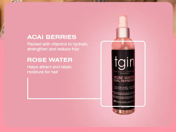TGIN Rose Water Curl Refresher spray 8 oz kokosolie