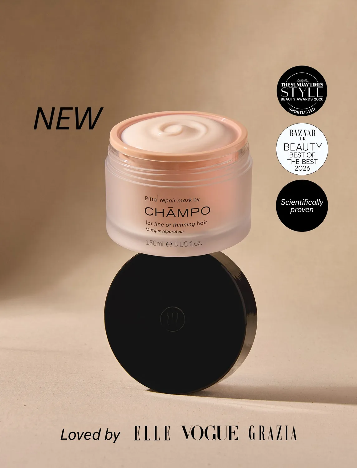 Chāmpo Repair Mask haarmasker 150ml voor fijn haar