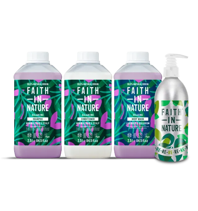 Faith in Nature Lavender & Geranium starterset 3x2,5L met fles