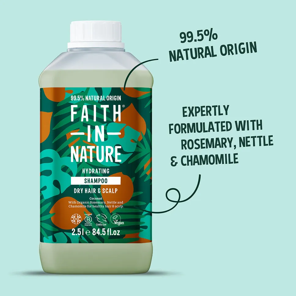 Faith in Nature Coconut shampoo 2.5L droog haar navulling