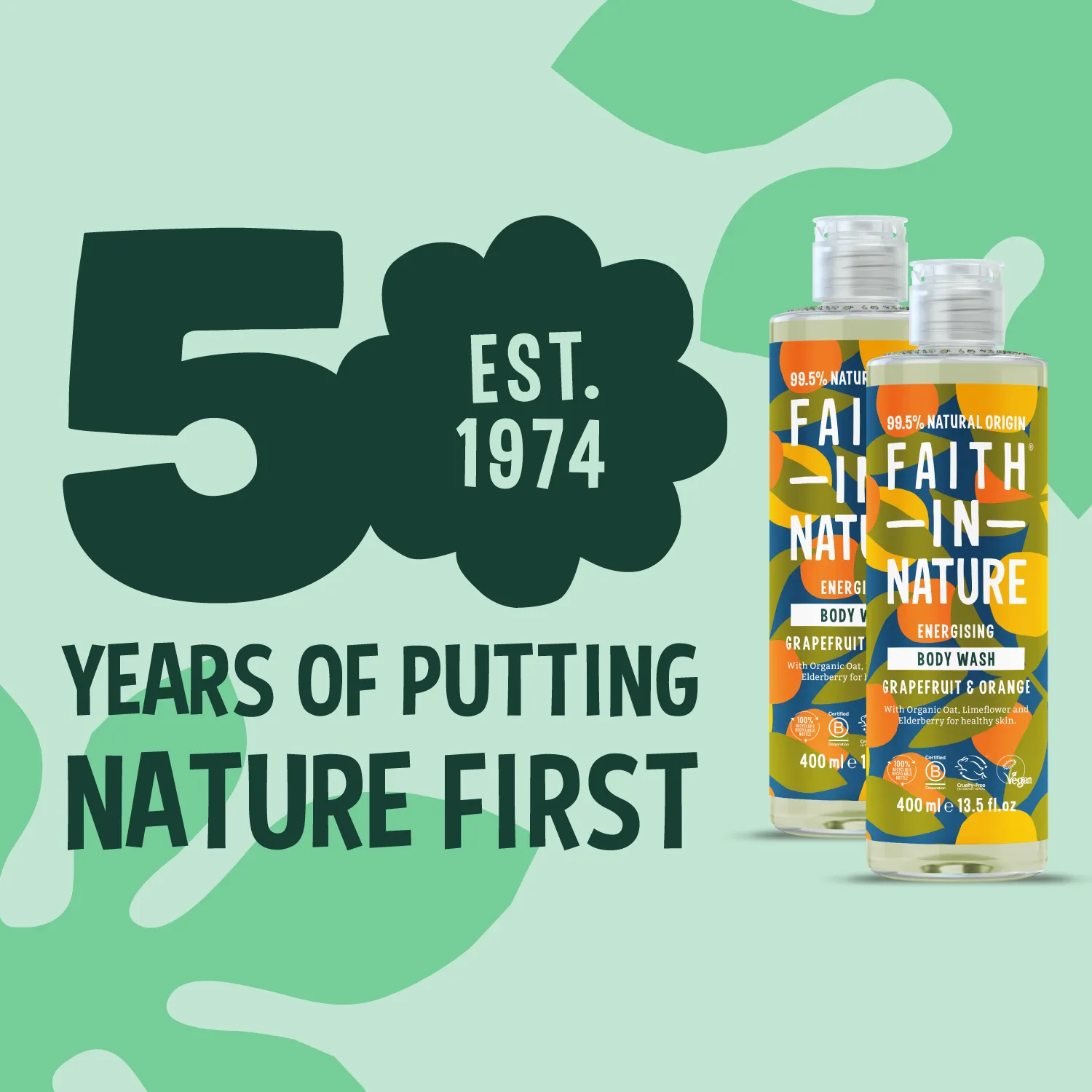 Faith in Nature Grapefruit & Orange douchegel duo 2x400ml