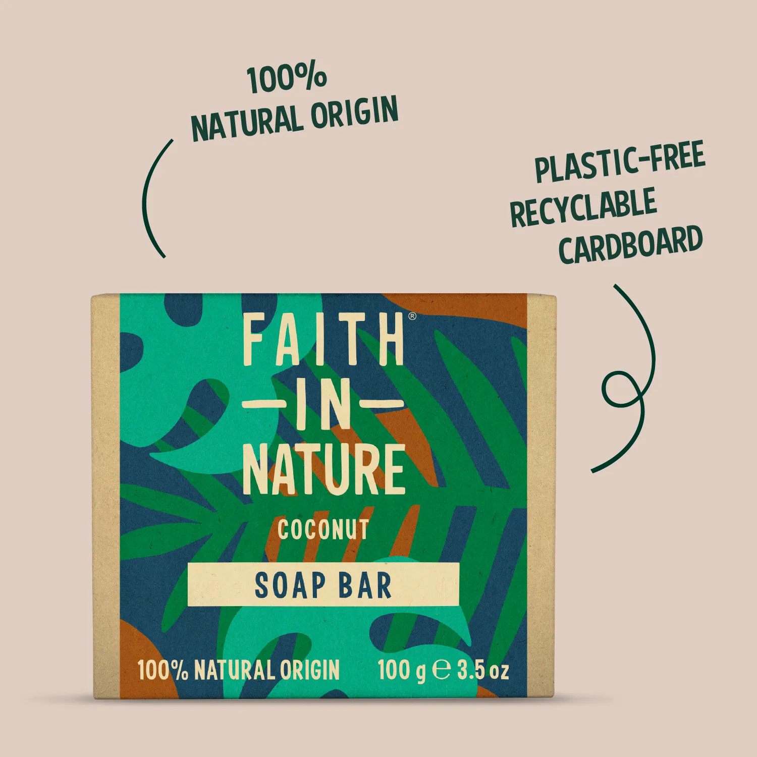 Faith in Nature Coconut zeepblok 100% natuurlijk plasticvrij